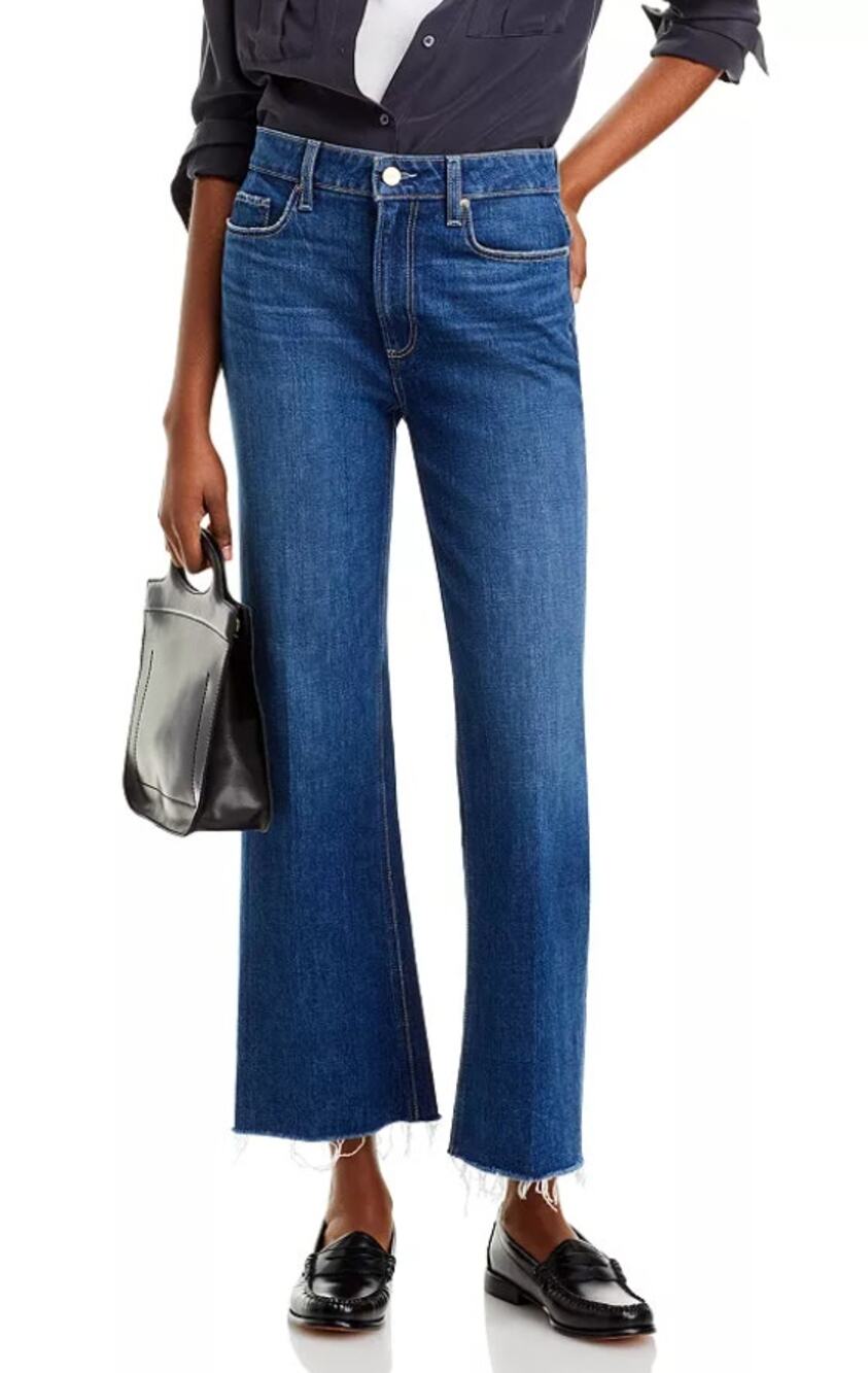 PAIGE DENIM WOMENS SIZE 30 LEENAH HIGH RISE ANKLE RAW HEM ST. TROPEZ BLUE NEW